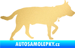 Samolepka Pes 121 pravá německý ovčák zlatá metalíza