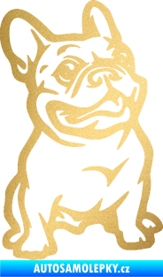 Samolepka Pes 139 pravá francouzský buldoček zlatá metalíza