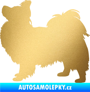Samolepka Pes 149 levá papillon zlatá metalíza