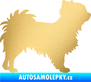 Samolepka Pes 156 pravá čivava zlatá metalíza