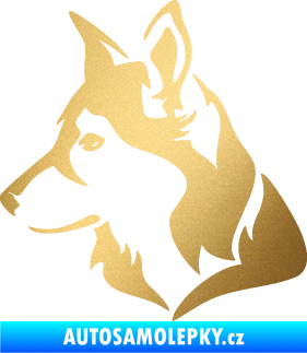 Samolepka Pes 165 levá zlatá metalíza