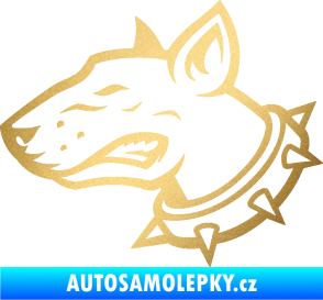 Samolepka Pes 167 levá pitbull zlatá metalíza