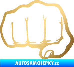 Samolepka Pěst 002 levá zlatá metalíza