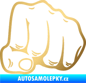 Samolepka Pěst 003 pravá zlatá metalíza