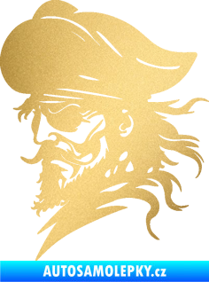 Samolepka Pirát 001 levá s páskou přes oko zlatá metalíza
