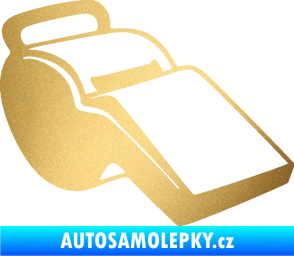 Samolepka Píšťalka 001 pravá zlatá metalíza