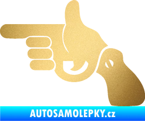 Samolepka Pistole 002 levá han gun zlatá metalíza
