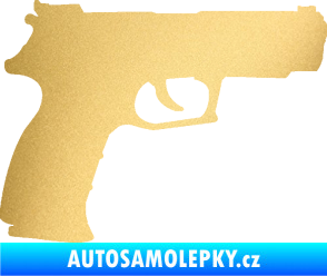 Samolepka Pistole 003 pravá zlatá metalíza