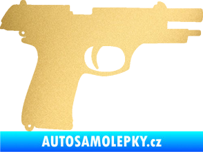 Samolepka Pistole 004 pravá zlatá metalíza