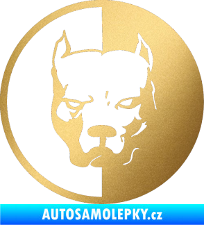 Samolepka Pitbull 001 kruh pravá zlatá metalíza