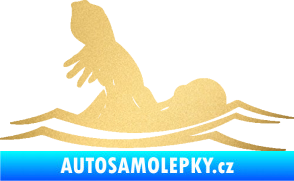 Samolepka Plavání 005 pravá zlatá metalíza