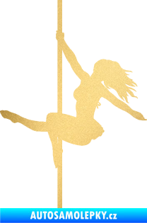 Samolepka Pole dance 001 levá tanec na tyči zlatá metalíza