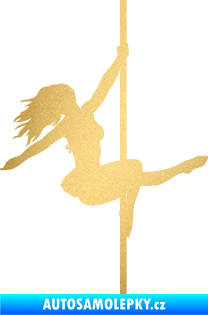 Samolepka Pole dance 001 pravá tanec na tyči zlatá metalíza