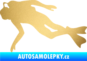 Samolepka Potápěč 002 levá zlatá metalíza