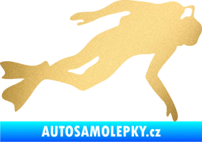 Samolepka Potápěč 002 pravá zlatá metalíza