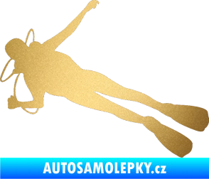 Samolepka Potápěč 004 levá zlatá metalíza