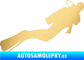 Samolepka Potápěč 005 pravá zlatá metalíza