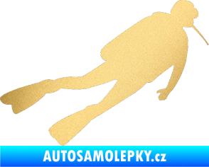 Samolepka Potápěč 006 pravá zlatá metalíza