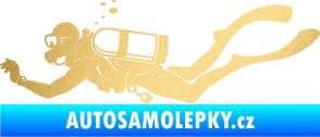 Samolepka Potápěč 011 levá zlatá metalíza