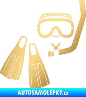 Samolepka Potápěč výstroj pravá zlatá metalíza