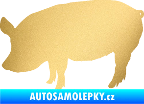 Samolepka Prase 001 levá zlatá metalíza