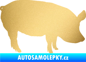 Samolepka Prase 001 pravá zlatá metalíza