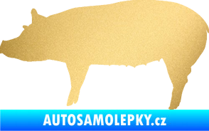 Samolepka Prase 002 levá zlatá metalíza