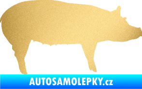 Samolepka Prase 002 pravá zlatá metalíza