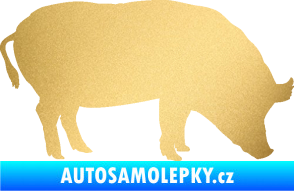 Samolepka Prase 004 pravá zlatá metalíza