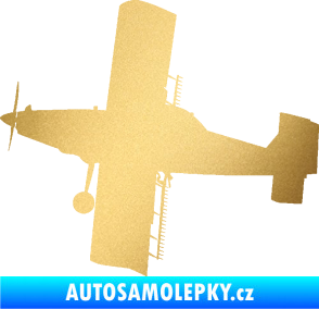 Samolepka Práškovací letoun Čmelák levá zlatá metalíza