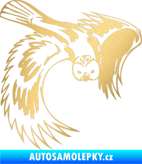 Samolepka Predators 085 pravá sova zlatá metalíza