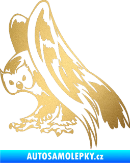 Samolepka Predators 097 levá sova zlatá metalíza