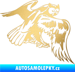 Samolepka Predators 100 pravá sova zlatá metalíza
