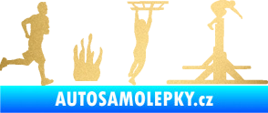Samolepka Překážkové závody 001 pravá OCR zlatá metalíza