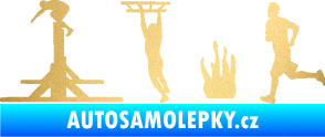 Samolepka Překážkové závody 001 levá OCR zlatá metalíza
