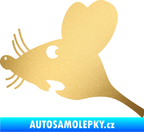 Samolepka Překvapená myš levá zlatá metalíza