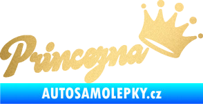 Samolepka Princezna s korunkou 001 nápis zlatá metalíza