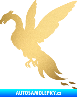 Samolepka Pták Fénix 001 levá zlatá metalíza