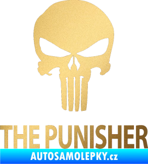Samolepka Punisher 002 s nápisem zlatá metalíza