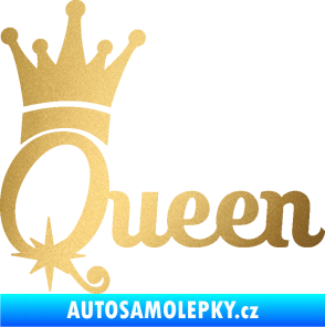 Samolepka Queen 002 s korunkou zlatá metalíza
