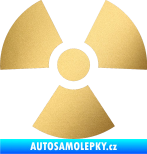 Samolepka Radioactive 001 radiace zlatá metalíza