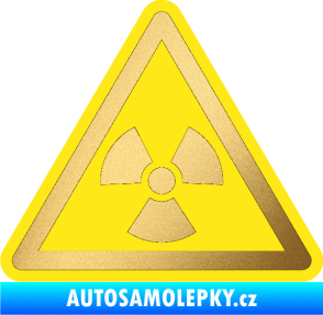 Samolepka Radioactive barevný trojúhelník zlatá metalíza