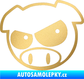 Samolepka Rally pig 002 levá zlatá metalíza