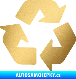 Samolepka Recyklace 001 symbol zlatá metalíza