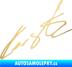 Samolepka Podpis Roman Kresta  zlatá metalíza