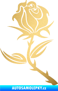 Samolepka Růže 002 levá zlatá metalíza