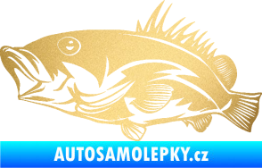 Samolepka Ryba 004 levá zlatá metalíza