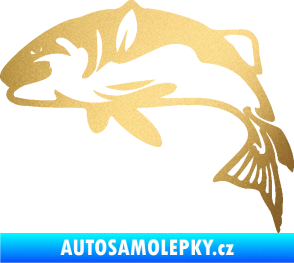 Samolepka Ryba 010 levá zlatá metalíza
