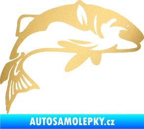 Samolepka Ryba 010 pravá zlatá metalíza