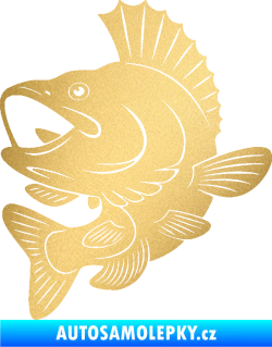 Samolepka Ryba 012 levá zlatá metalíza